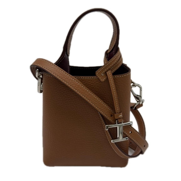 Pre-Owned TODS (Tod's) Leather Bag Micro XBWAPAT9000 2-way Handbag Brown Women's