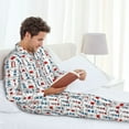 thumbnail image 6 of Naloa Lighthouse And Beacon Men’s Pajamas Set - Long Sleeve Button Down Sleep Shirt and Pajama Bottoms Sleepwear Set-X-Large, 6 of 7