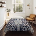 thumbnail image 4 of Blue Boho Small Tapestry for Bedroom Wall Hanging Tapestry, Modern Geometric Abstract Art Vintage Ceiling Backdrop Tapestries Poster Blanket Wall Decor for Teens Room Living Room Dorm 23" x 28", 4 of 8