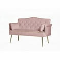 thumbnail image 3 of Contemporary Pink Velvet 2-Seater Sofa | Easy Assembly, 3 of 9