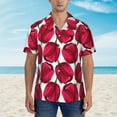 thumbnail image 4 of Balery Tulips Flowers Print Men's Hawaiian Shirts Short Sleeve Beach Shirt Relaxed Fit Vacation Button Down Shirts-Medium, 4 of 9