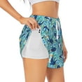 thumbnail image 3 of Lsque Flying Swallows Printed Women's Running Shorts with Liner Pockets,Elastic Quick Dry Workout Athletic Gym Yoga Shorts,Womens High Waist Shorts-Medium, 3 of 9