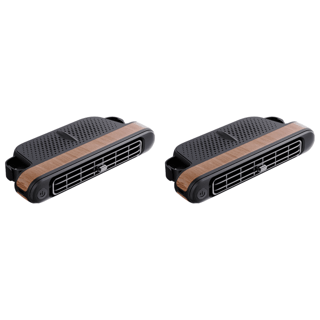 Ventilador Coche USB para Asiento Trasero Portátil Reposacabezas 3 Velocidades (grano Madera)