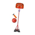 thumbnail image 3 of Aro de baloncesto infantil, soporte de baloncesto, familia para niñas para niños portátiles con bomba de aire ajustable para práctica de patio trasero 210 cm, 3 of 8