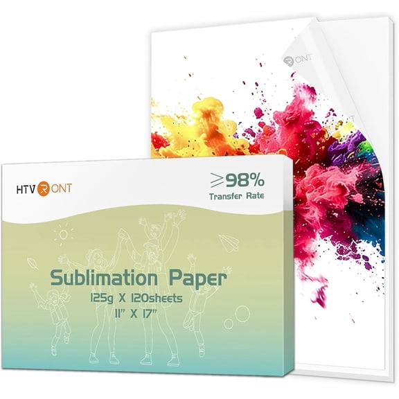 HTVRONT Sublimation Paper 11x17 Inch - 120 Sheets Easy to Transfer Sublimation Paper for T-shirts, Tumblers, Mugs (A3)