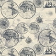 thumbnail image 3 of (2 pack) David Textiles 44" x 1 Yard Cotton Ocean Maps Precut Fabric, Cream|Blue, 3 of 7