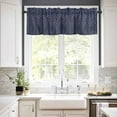 thumbnail image 3 of Blue and Kitchen Curtains Valance and Tier Set 3 Pieces,Yellow Striped Geometric Small Window Curtains Set, 36 Inches Length Rod Pocket Short Window Treatment Tiers For Bathroom Cafe, 3 of 7