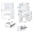 thumbnail image 5 of Makeup Vanity Desk Set with Mirror & Light, Dressing Table Storage Lots with Power Strip, 5 of 6