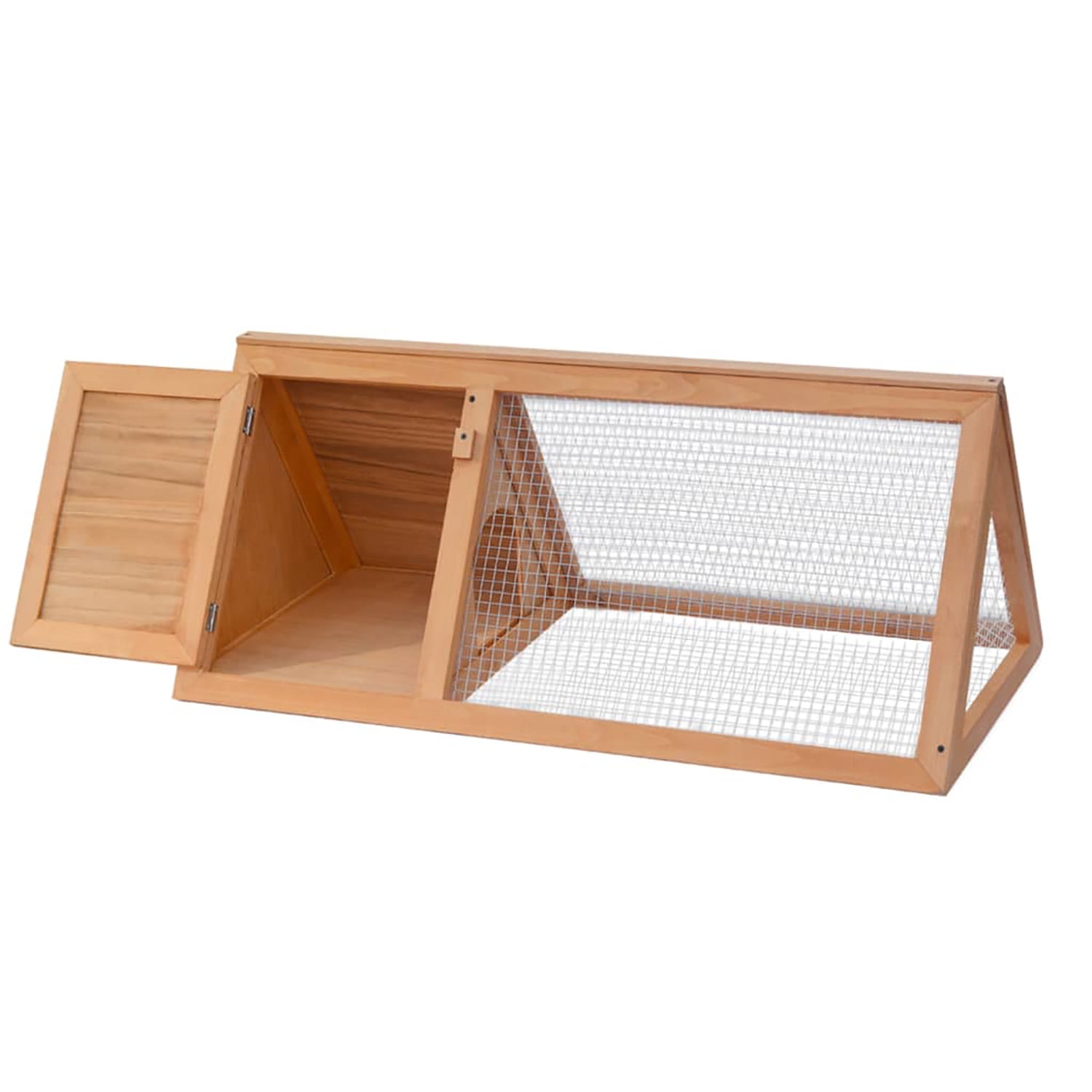 Pefilos 38" Outdoor Rabbit Hutch with Cozy Cubby, Wood Guinea Pig Hutch 1 Layer Small Animal House Pet Cage, Orange Pefilos 38" Outdoor Rabbit Hutch with Cozy Cubby, Wood Guinea Pig Hutch 1 Layer Small Animal House Pet Cage, Orange