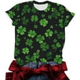 thumbnail image 4 of HAiming St. Patrick’s Day Shamrock T-Shirt Short Sleeve Round Neck Casual Cute Printed Trendy Pullover Tops Clothes, 4 of 6