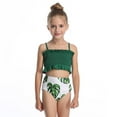 thumbnail image 3 of Vedolay Toddler Girl Swimsuits Teen Girl 2 Piece Swimsuit Tankini Sets Sport Solid High Waist Bikini Set Swimwear Bathing Suit Girls Swimming,Green 10-12 Years, 3 of 4