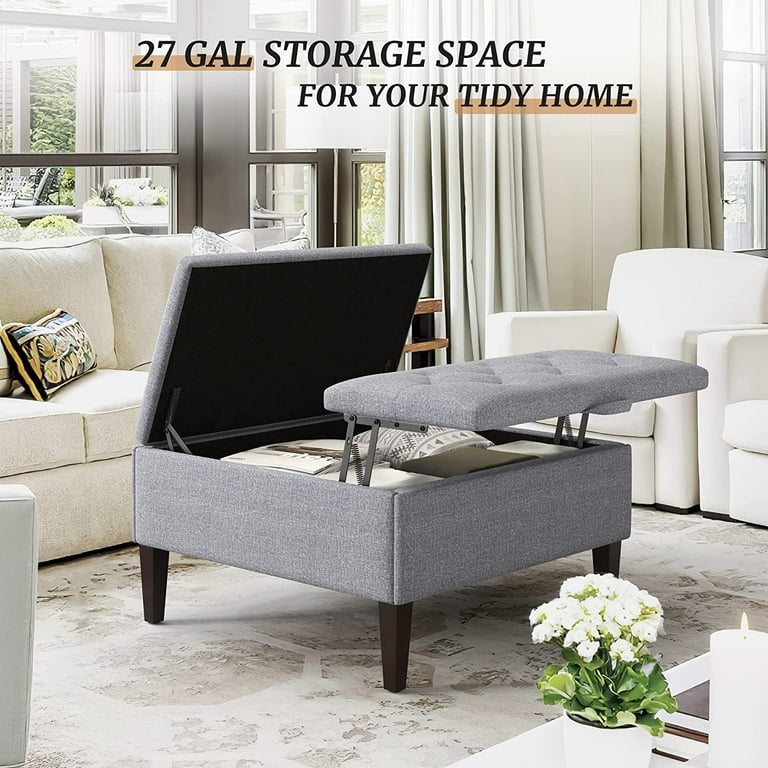 Upholstered lift shop top coffee table