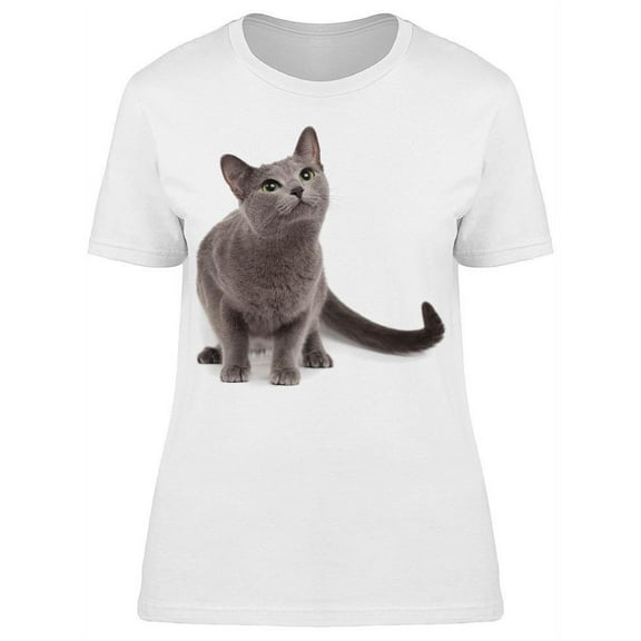 Wondering Russian Blue  T-Shirt Women -Image by Shutterstock, Female Medium