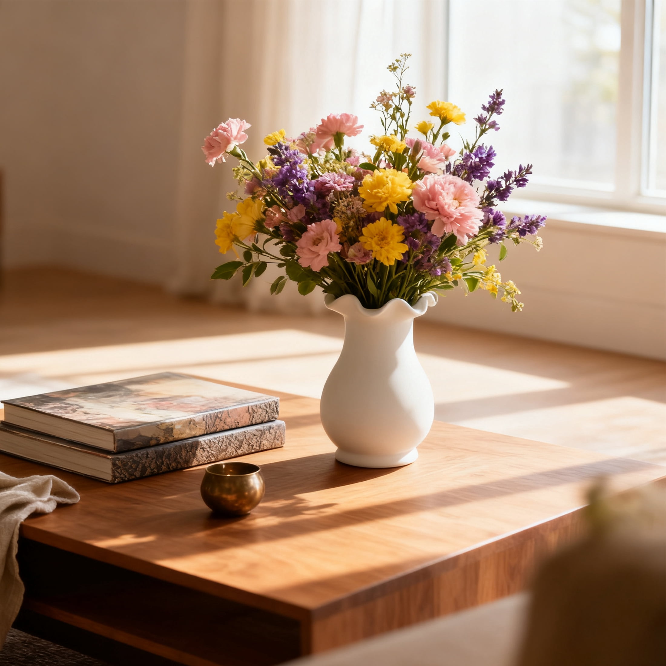GARITIN White Ceramic Vase for House Table Decor Small Vase for Flowers Home Tabletop Decoration Decorative Vases for Bouquet