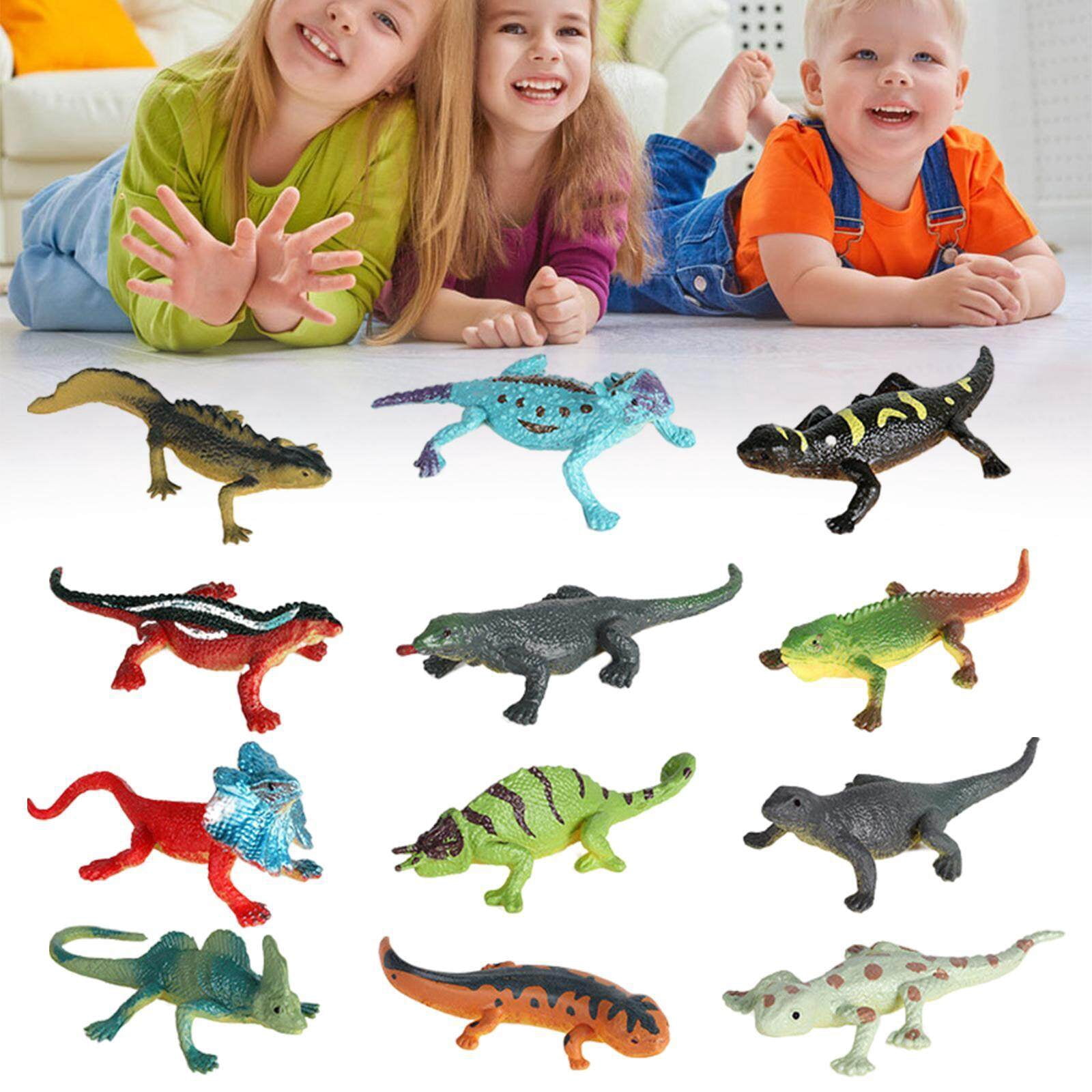 Generic Ensemble de Modèles de Lézard Réalistes, 12 Pièces, Jouets pour Enfants, Ensemble de Jouets Animaux en Plastique écologique pour Outils D'enseignement Scolaire
