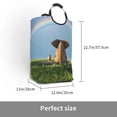 thumbnail image 3 of Bingfone Elephant Dog Sitting Under The Rainbow Laundry Hamper,Large Canvas Fabric Lightweight Storage Basket Toy Organizer Dirty Clothes Collapsible, 3 of 6