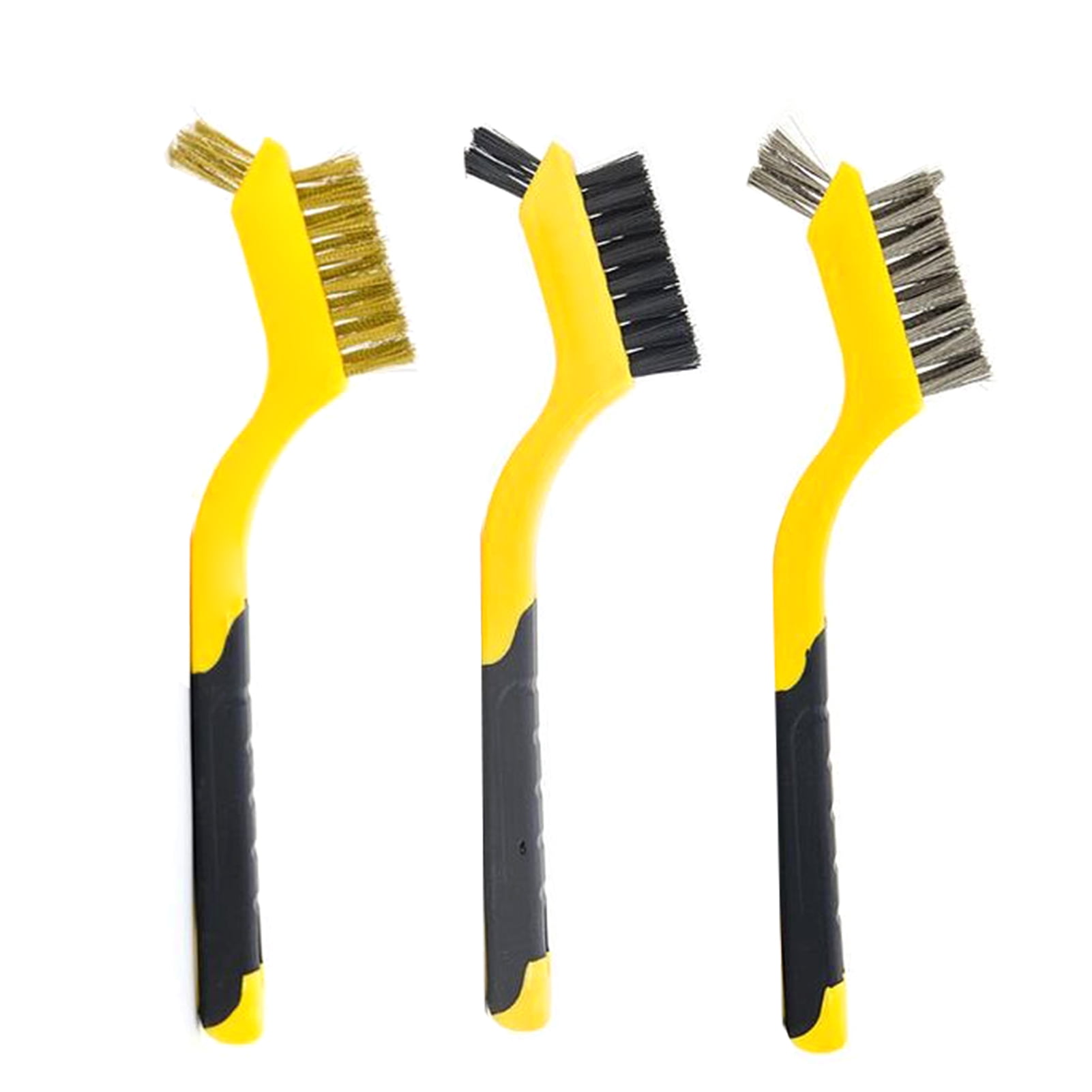 Wire Brush Steel Rust Brass Metal Paint Brushes Nylon Remover 3 Piece Heavy Duty