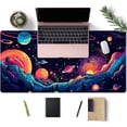 thumbnail image 3 of Space Planet Desk Mat Cute Large Purple Gaming Mouse Pad Kawaii Galactic Explorer Starry Desk Pad Laptop Computer Mouse Keyboard Mat 31.5''''X15.7'''' XXL Extended Mousepad Desk Decor, 3 of 6