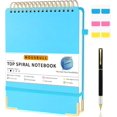 thumbnail image 1 of xianyou-Top Spiral Notebook, A4 Hardcover Top Bound Steno Pads, 240 Pages 100gsm College Ruled Left Handed Notebook Journal for Work, School, Meeting Writing - Blue, 8.5" x 11", 1 of 4