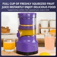 thumbnail image 4 of Purple Portable Wireless Electric Orange Juicer with 3000mAh Battery, USB Rechargeable, 45W Power, 18000rpm Speed, 140ml Capacity, 99% Juice Yield, ABS+PC Material, 240x132x112mm, 1100g, Automatic, 4 of 6