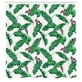 thumbnail image 2 of Ambesonne Leaf Shower Curtain, Cartoon Flower in the Summer, 69"Wx75"L, Hunter Green Eggplant, 2 of 4