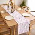 thumbnail image 3 of Pink Leaf Table Runner - 60 Inch Long, Kitchen Dining Table Runner Dresser Scarves, Modern Botanical Foliage Plant Country Flower Farmhouse Decor for Coffee Tables Wedding Party Banquet, 3 of 8