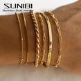 thumbnail image 2 of SUNIBI, pulseras clásicas de cadena de serpiente para mujer, pulsera de cadena cubana de acero inoxidable chapada en oro de tendencia, regalos de mujer a la moda, joyería Dengxun unisex, 2 of 2