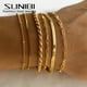 thumbnail image 2 of SUNIBI, pulseras clásicas de cadena de serpiente para mujer, pulsera de cadena cubana de acero inoxidable chapada en oro de tendencia, regalos de mujer a la moda, joyería Dengxun unisex, 2 of 2