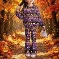 thumbnail image 3 of Grblisyd Halloween Girls Outfits Long Sleeve Crew Neck T-Shirt and Flare Pants 2 Pieces Fall Winter Clothes, 3 of 6