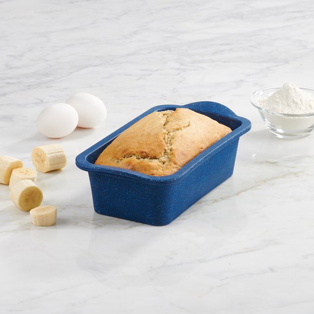 Trudeau Silicone Loaf Cake Pan Blue Granite