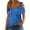Blue #A, variant on Women's Eyelet Cold Shoulder Tops Short Sleeve V Neck Polka Dots Print Elegant Casual Dressy Tees Blouses (L, Wine)