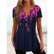 thumbnail image 1 of Camisetas holgadas con cuello en V para mujer, Camiseta con estampado Floral para mujer, Tops informales elegantes de estilo fresco para diario, 2023, 1 of 5