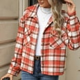 thumbnail image 4 of Wancir Womens Long Sleeve Plaid Shirts Lapel Button Down Shacket Jacket Coats, 4 of 7