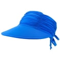 thumbnail image 2 of Deago Womens Sun Visor Hat Wide Brim Summer UPF 50+ UV Protection Beach Sport Cap (Dark Blue), 2 of 8