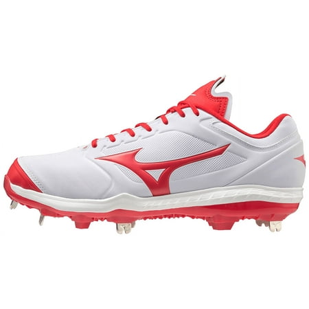 Mizuno Mizuno Sweep 5 Low Women's Metal Softball Cleat, Size 12, White-Red (0010)