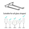 thumbnail image 4 of Juego de 2 soportes para copas de vino, 16 pulgadas, debajo del gabinete, soporte para copas de vino, soporte de almacenamiento para hasta 10 copas de vino para gabinete, barra de cocina (ne, 4 of 4