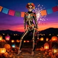 thumbnail image 2 of Womens Day Of The Dead Skeleton Jumpsuit Floral Print Long Sleeve For Halloween Party Cosplay, 2 of 7