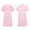 Pink, variant on Raenseen Women Lapel Collar Button Front Hospital Nurse Scrub Dress Medical Doctor Lab Coat Uniform Pink XXL
