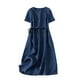 thumbnail image 3 of WILLBEST Vestido de Mujer de Lino Extragrande con Estampado de Lunares, Largo Medio, Manga Corta, para Uso Informal Mediana, 3 of 3