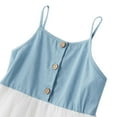 thumbnail image 4 of Matching Mommy and Daughter  Vest Dress Italian Strap Pocket Button Dress Outfits, 4 of 8