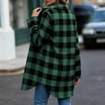thumbnail image 6 of Women's Button Down Plaid Shacket Jacket,Mid-Length Long Sleeve Open Front Casual Coat,Cool Fall and Early Winter Days, 6 of 6