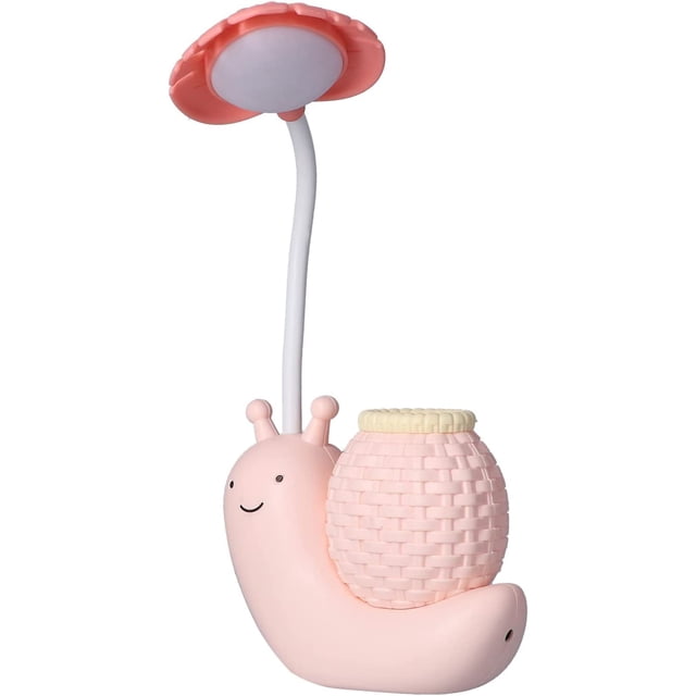 1 pieza de lámpara de escritorio recargable rosa de dibujos animados, lámpara de escritorio led con protección ocular, lámpara de escritorio creativa para dormitorio de estudiantes, pequeño regalo JM