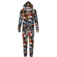 thumbnail image 4 of Penkiiy Matching Christmas Onesie Pajamas for Family, Hooded One Piece Vacation PJs, Cute Printed Holiday Loungewear S Multicolor, 4 of 6