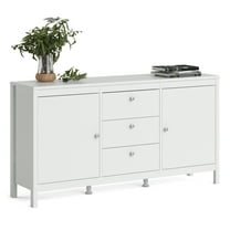 Tvilum Madrid 2 Door Sideboard with 3 Drawers and 4 Shelves, White