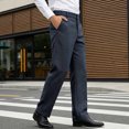 thumbnail image 4 of LMOIPLI Mens Casual Straight Leg Pants Classic Fit Stretch Business Pant Lightweight Solid Color Work Dress Slacks Navy S, 4 of 9