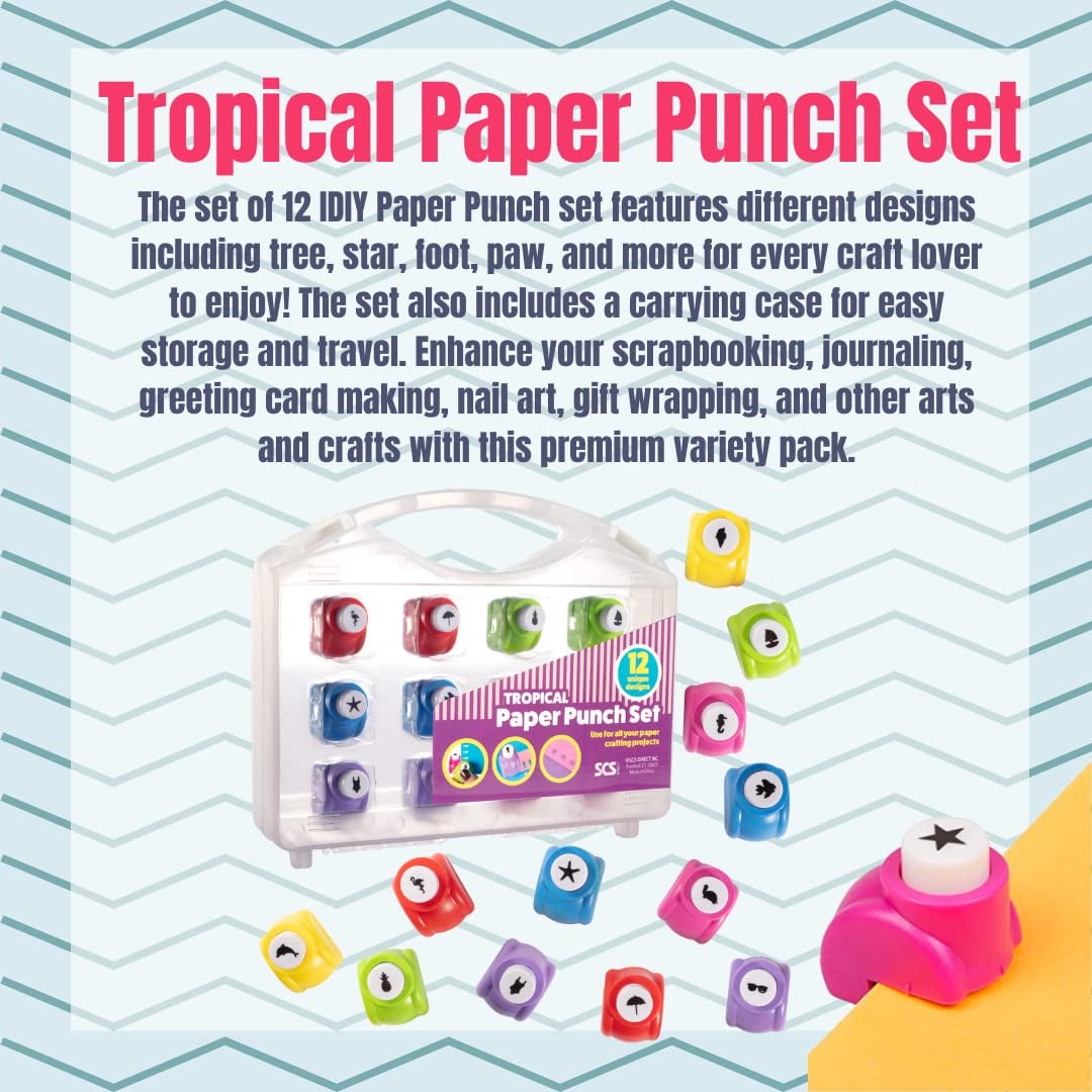 Scrapbook Paper Punchers - 12 Unique Tropical Vacation Beach Hole Punchers  - Scrapbooking Supplies kit and Accessories, DIY Craft Card Making, Office  Supplies, Gifts… 