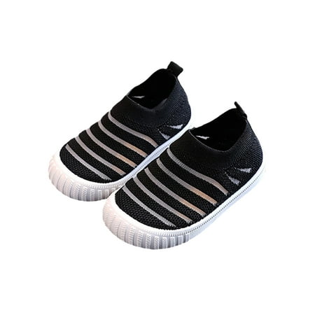 

Oucaili Unisex-Child Casual Sneakers Slip On Shoes Breathable Flats Mesh Sports Walking Shoe Boys Black 8.5C