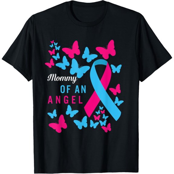 National pregnancy Infant Loss Mommy Of An Angel Butterfly T-Shirtmen and women can wear, black, white, gifts.S,M,L,XL,2XL,3XL,1702XL