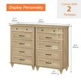 thumbnail image 4 of Oak Kids Dresser for Bedroom with 10 Wide Chest of Drawers, Wood Dressers for Living Room, Nursery, Hallway,White, 4 of 8