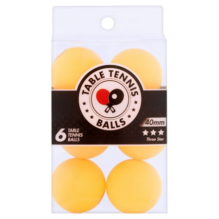 Table Tennis Balls, 6 count (Best Ping Pong Rubber)